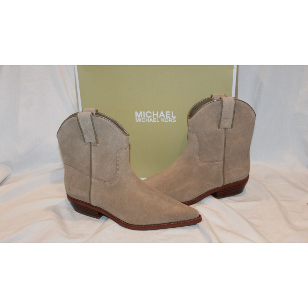 Michael Kors Noemie Women Pointed Toe Leather Pull On Ankle Boots 8.5 $175 HUSK
